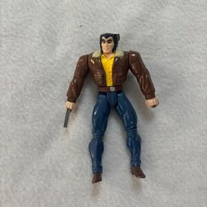 Vintage 1994 Toy Biz Marvel Wolverine Action Figure Logan Brown Jacket 5 Inch